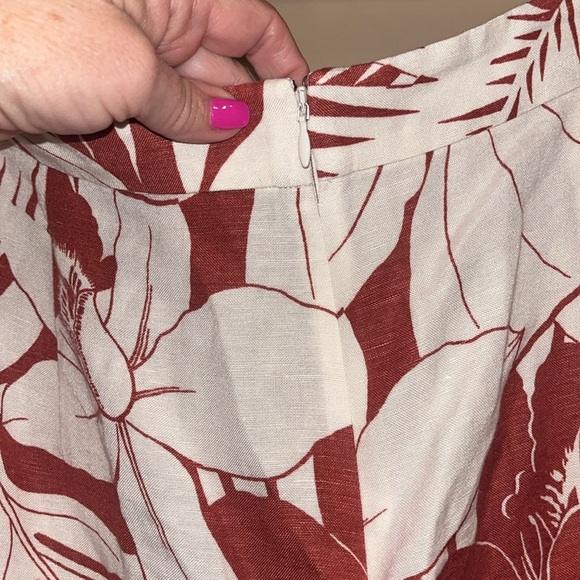 Madewell viscose and linen palm tree leaf print skirt size 14 - Picture 9 of 9